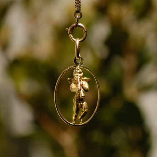 Vintage UnoAErre Horn Playing Cherub Charm