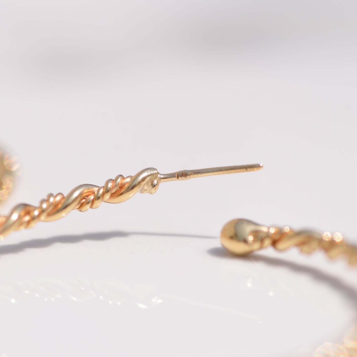 Vintage Twisted Hoop Earrings 1.5"