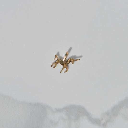 Vintage Unicorn Charm 14k