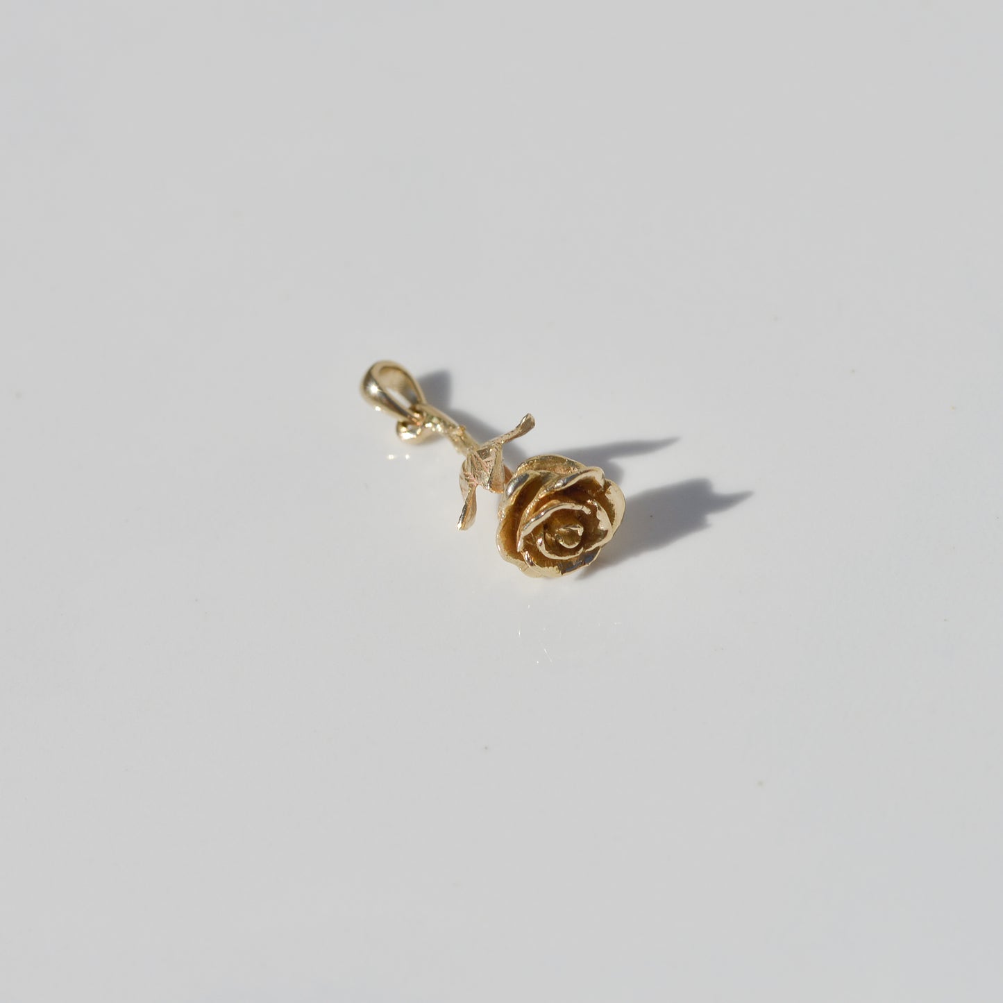 Vintage Upside-Down Rose Pendant 14k