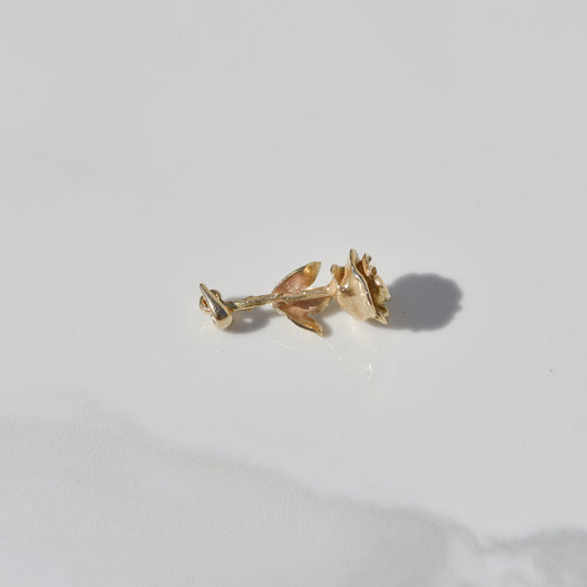 Vintage Upside-Down Rose Pendant 14k