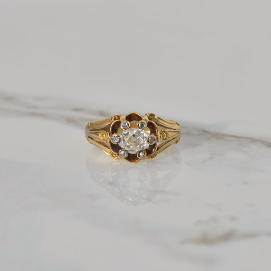 Victorian Belcher Set Old Mine Cut Ring