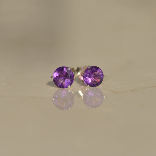 Estate Amethyst Stud Earrings