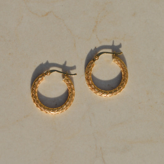 Estate Woven Hoop Earrings
