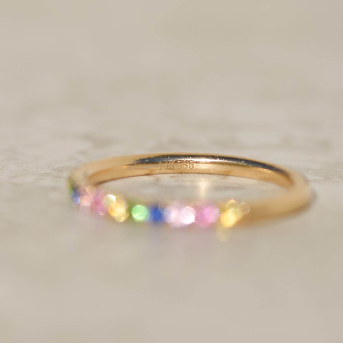 Estate Rainbow Sapphire Stackable Band