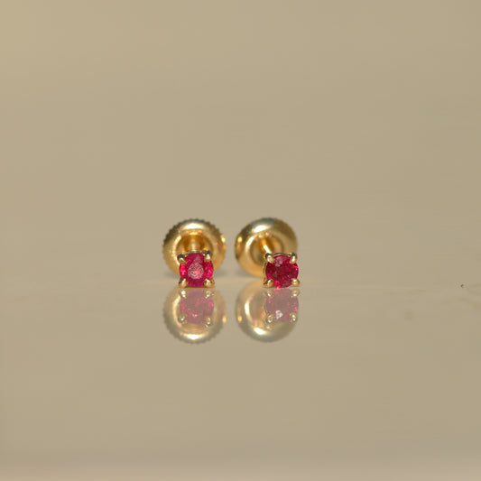 Estate Ruby Screw Back Studs