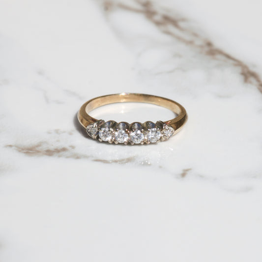 Vintage 6 Diamond Band 14k Sz 5 1/2