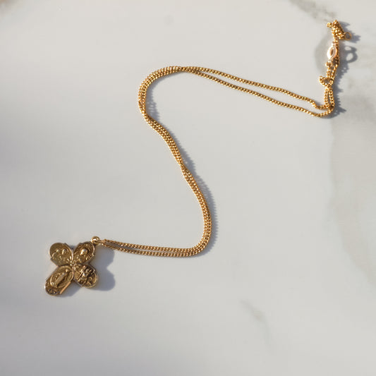 Vintage Catholic Cross Necklace 18.5"