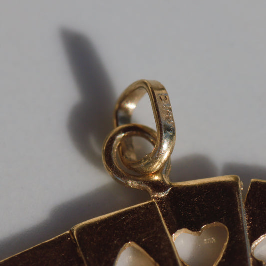 Vintage Card Suits Charm 14k