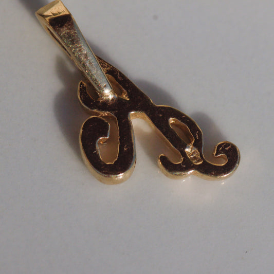 Vintage Cursive A Initial Charm 14k