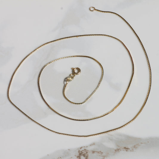 Vintage 14k Dainty Box Chain 20"