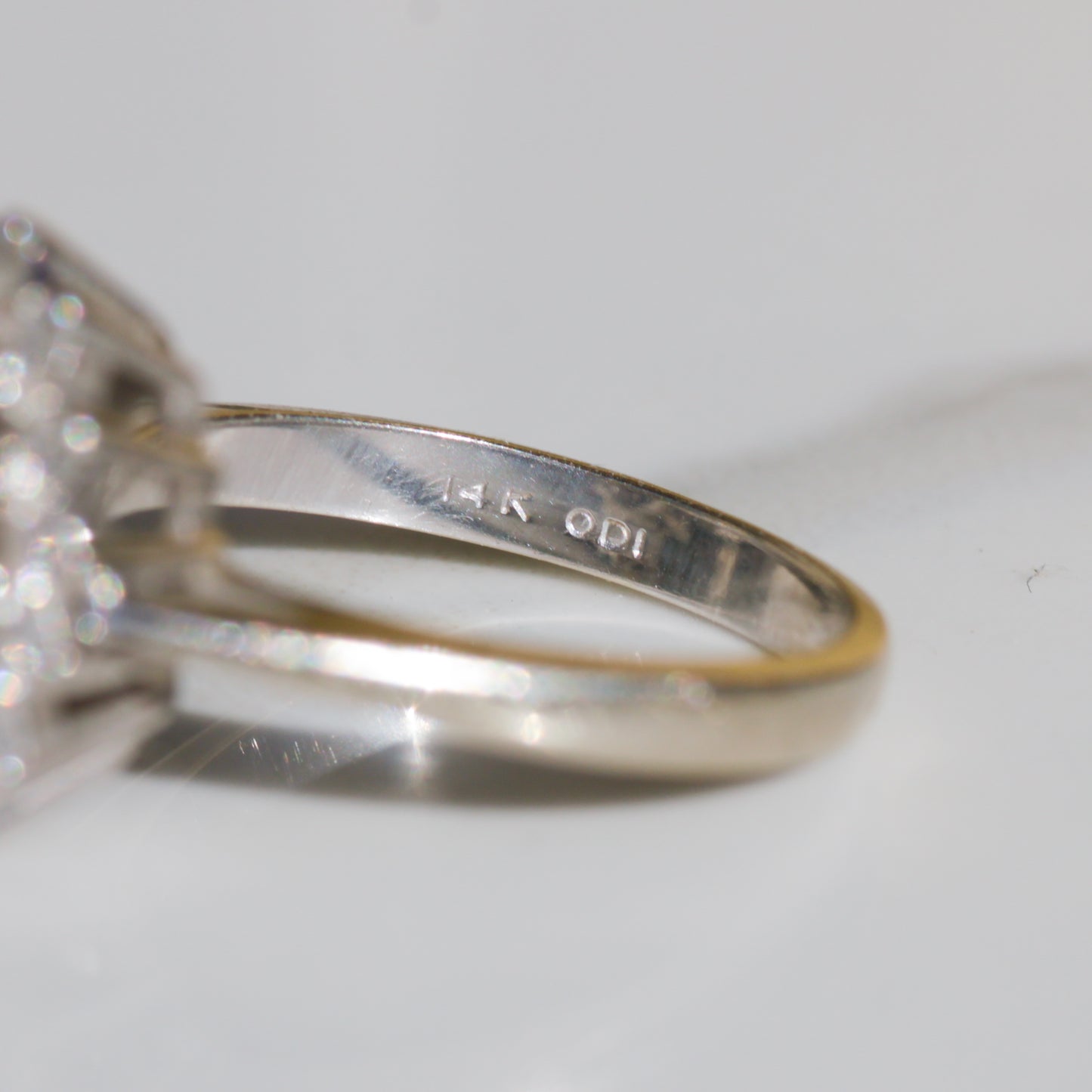 Vintage Diamond Cluster Ring 14k Gold Sz 6 1/4