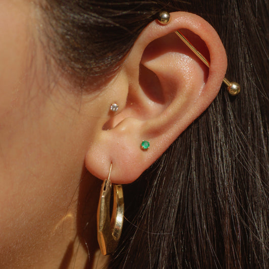 Vintage Geometric Hoop Earrings 14k