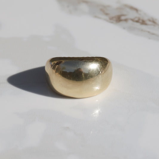 Vintage Chunky Dome Ring 14k Gold Sz 6