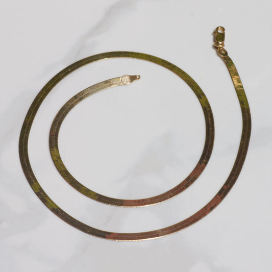 Vintage 3.4 mm Herringbone Chain 18" 14k Gold