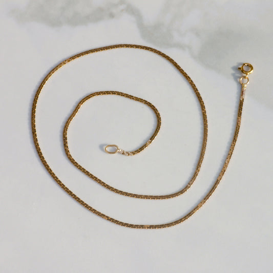 Vintage Flat Chain Choker 14k Solid Gold