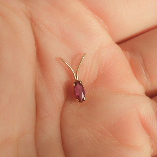 Vintage Marquise Ruby Charm 14k