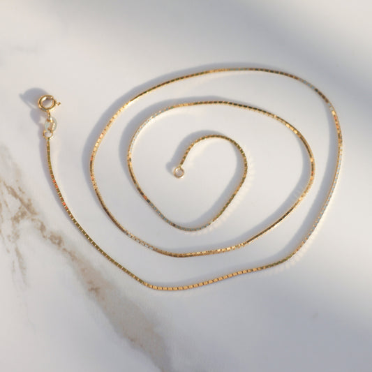 Vintage Box Chain 14k Solid Gold