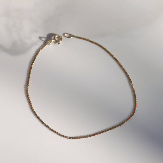 Vintage 14k Gold Dainty Serpentine Bracelet
