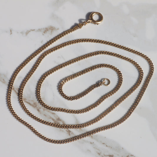 Antique Curb Chain Necklace 26" 14k Gold