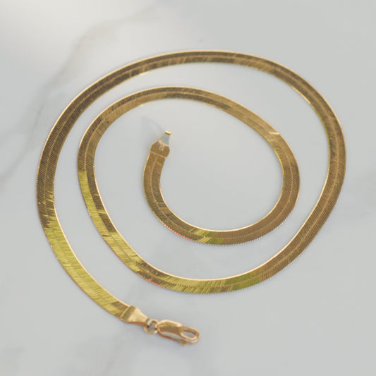 Vintage 4.5 mm Herringbone Chain 18" 14k Gold