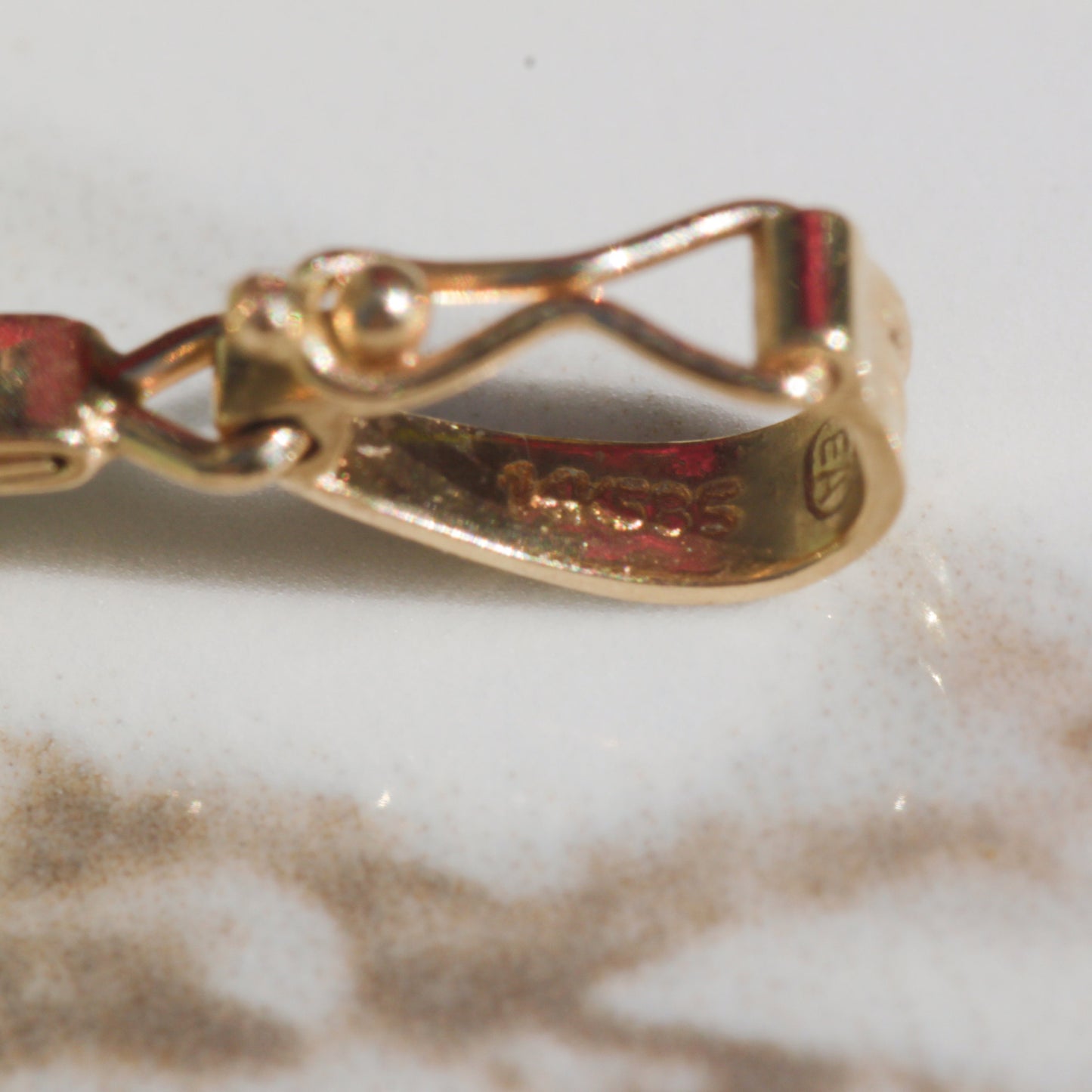 Vintage Jade Chinese Dragon Pendant 14k