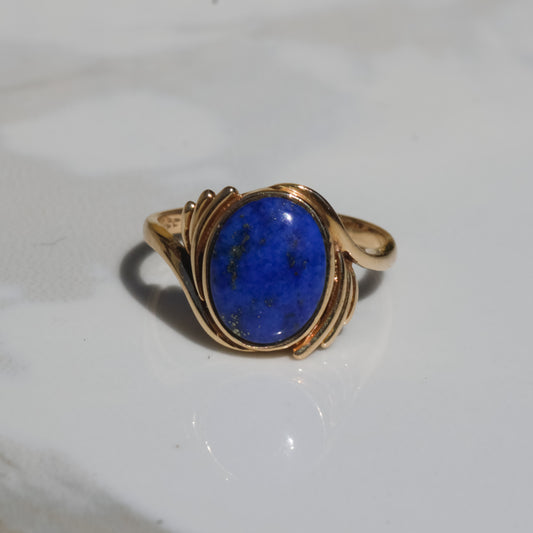 Vintage Lapis Ring 14k Gold Sz 6 3/4