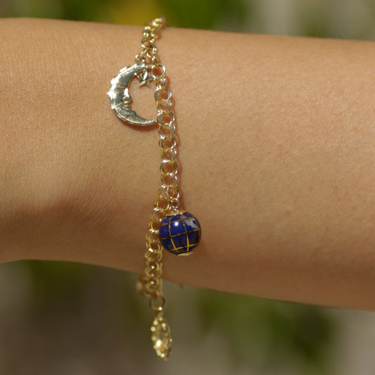 Vintage 10k Gold Celestial Charm Bracelet