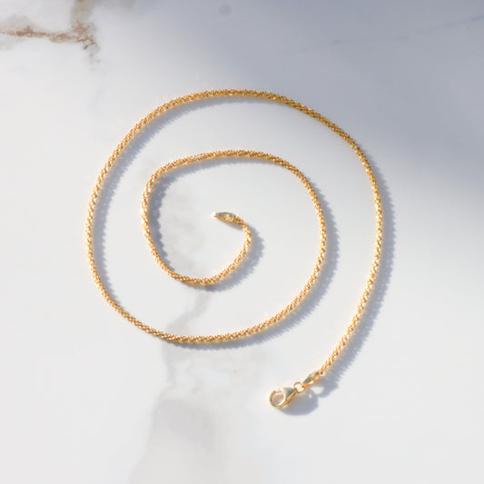 Vintage Popcorn Chain 16" 14k Gold