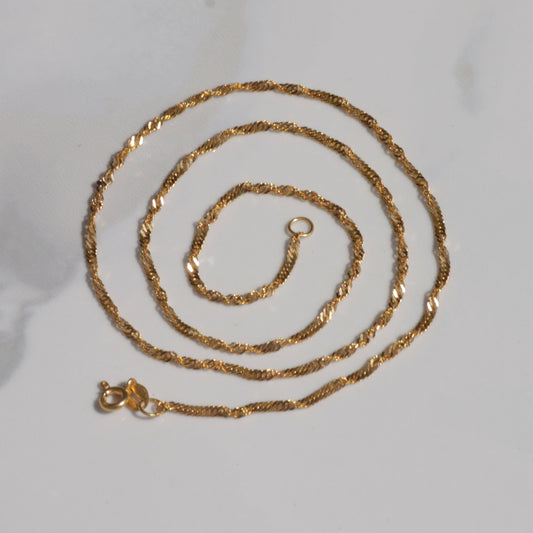 Vintage 2.1 mm Singapore Chain 19.25" 21k Gold