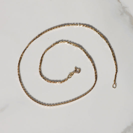 Vintage Square Twisted Chain 17.25" 14k Gold