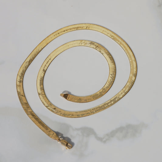 Vintage 5.9 mm Herringbone Chain 20" 14k Gold