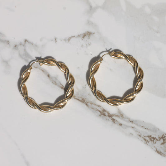 Vintage Twisted Hoop Earrings