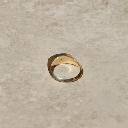 13: Inlay Diamond Eye Ring, pink opal