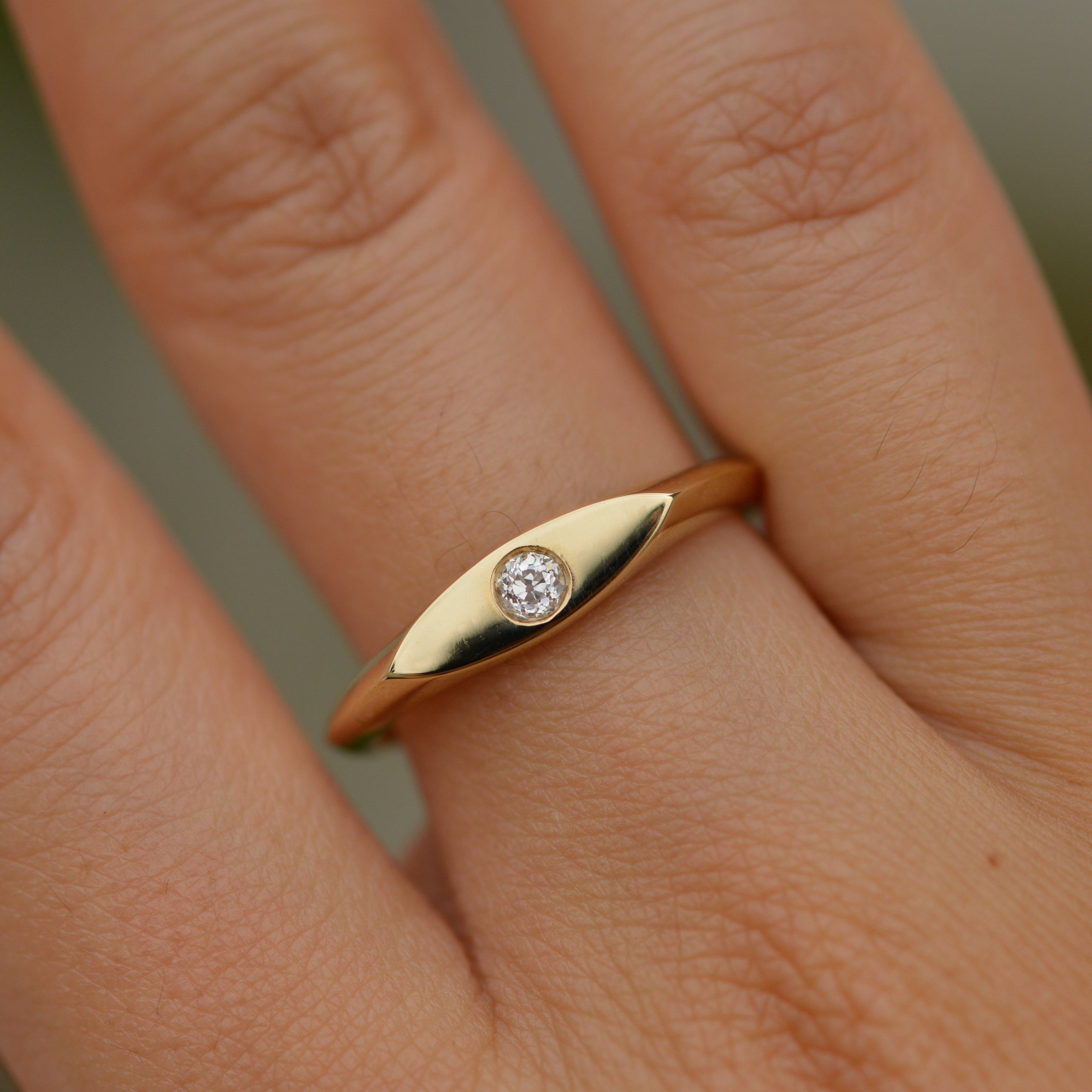 Diamond Eye Signet, old mine cut