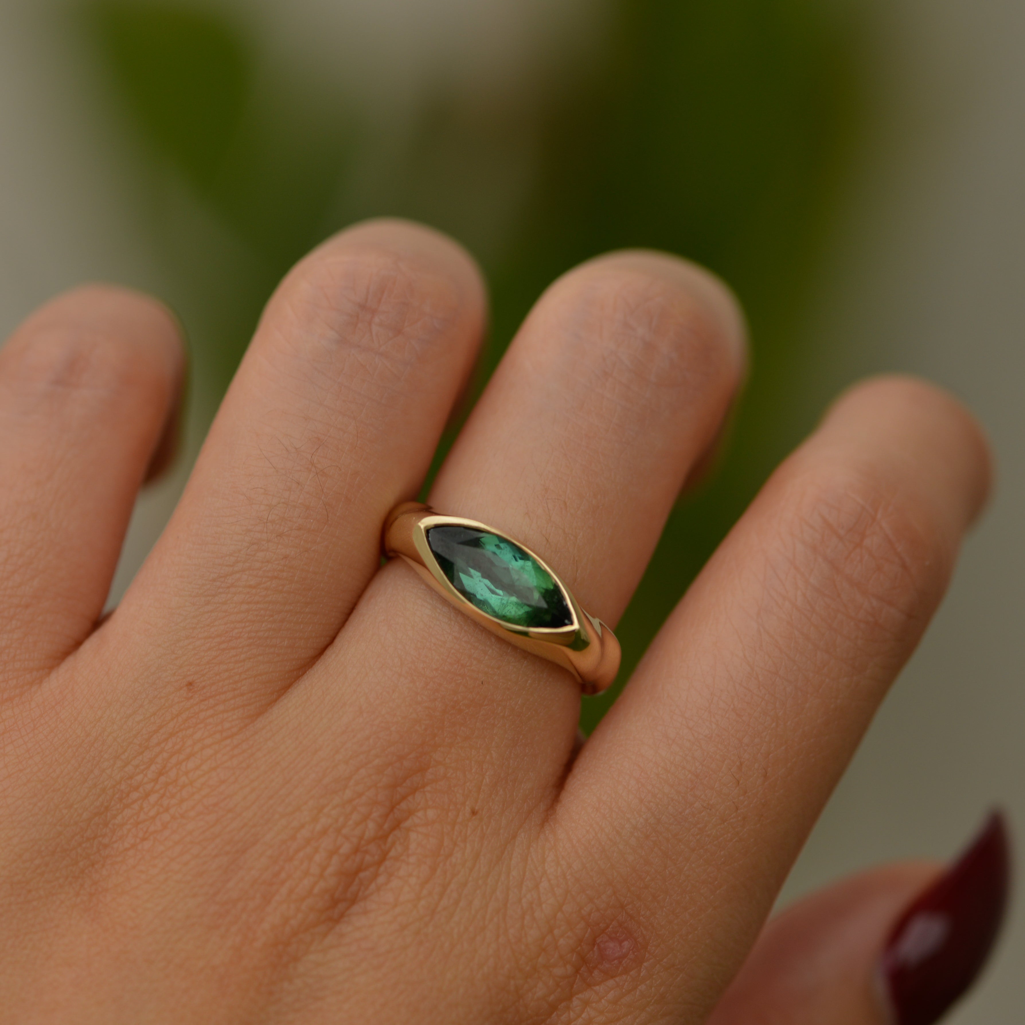 Rippling Signet, teal tourmaline