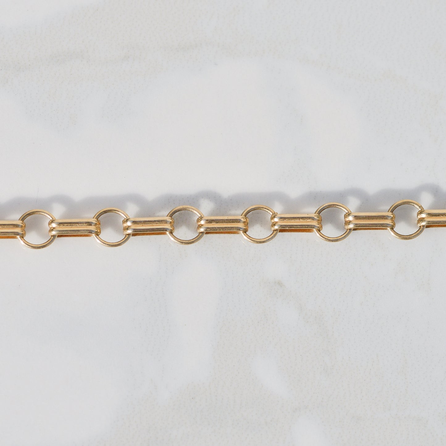 Vintage Alternating Link Bracelet 14k