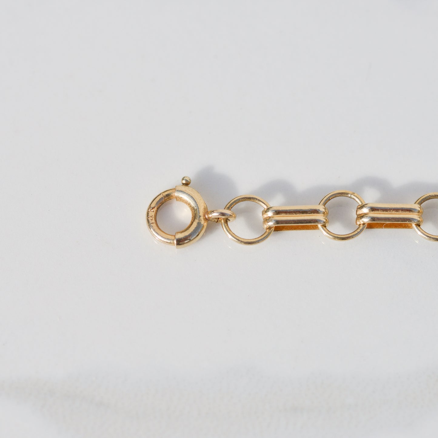 Vintage Alternating Link Bracelet 14k