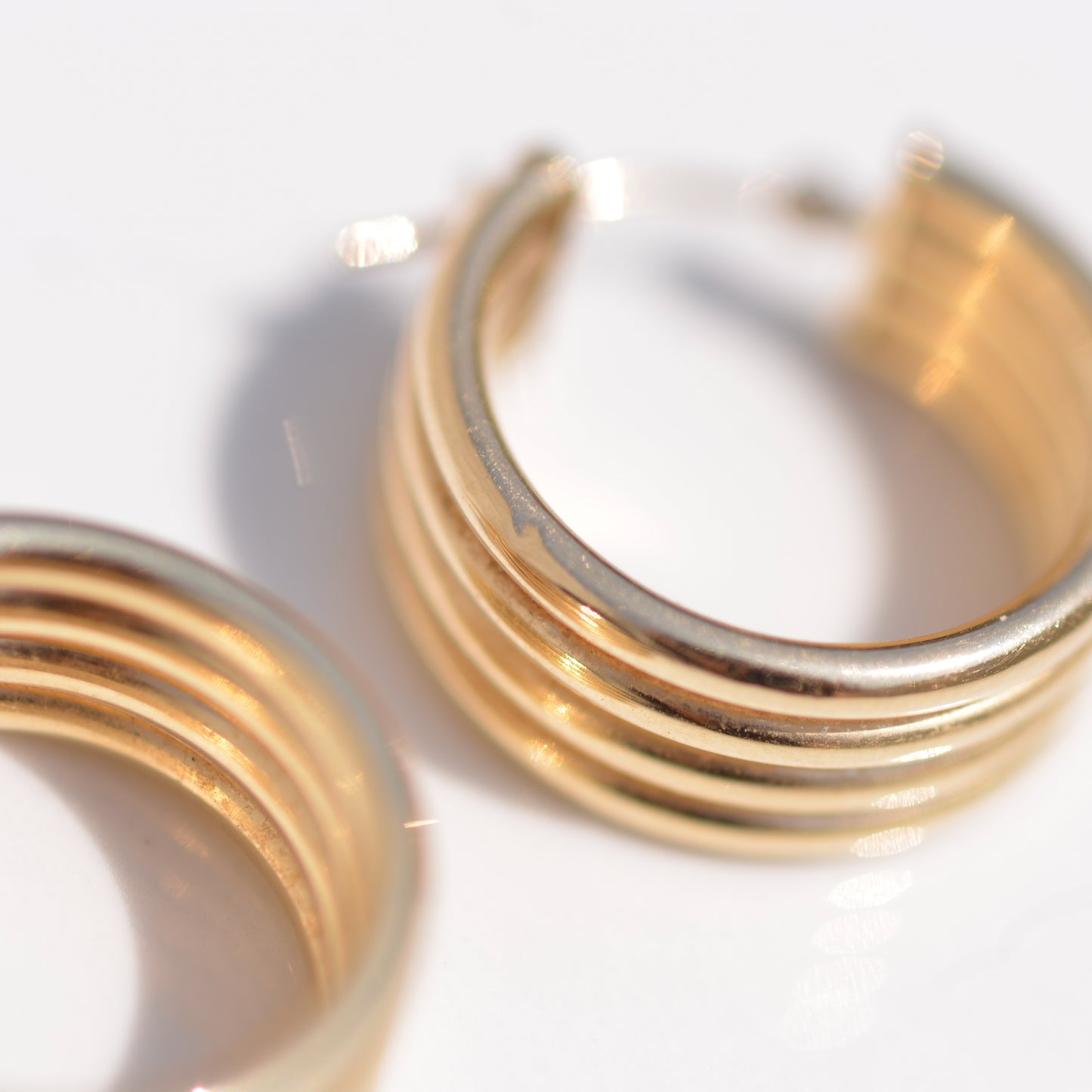 Vintage Multi Hoop Earrings 14k