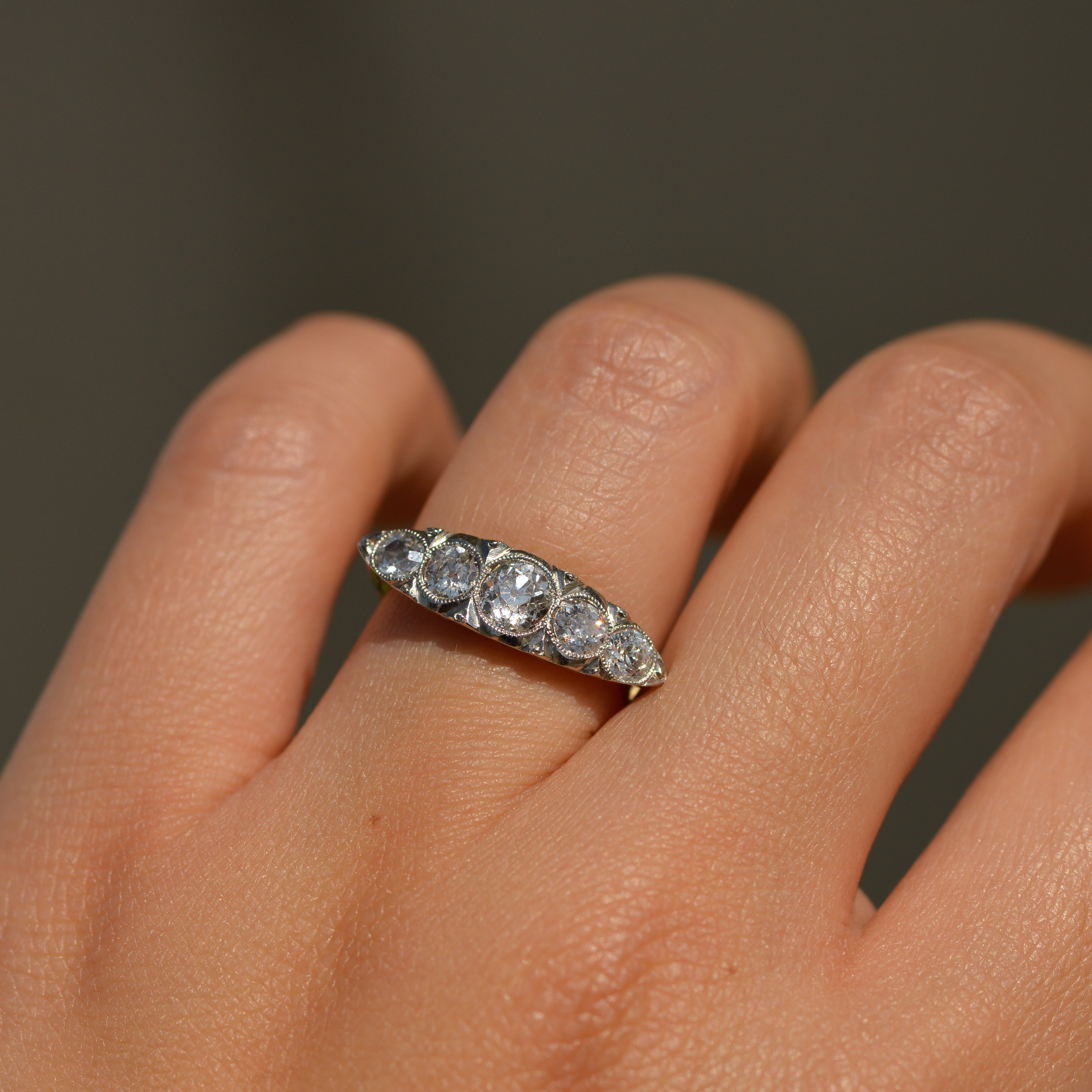 Art Deco Diamond Navette Ring