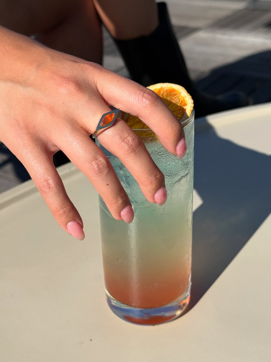 06: Lozenge Signet, fire opal