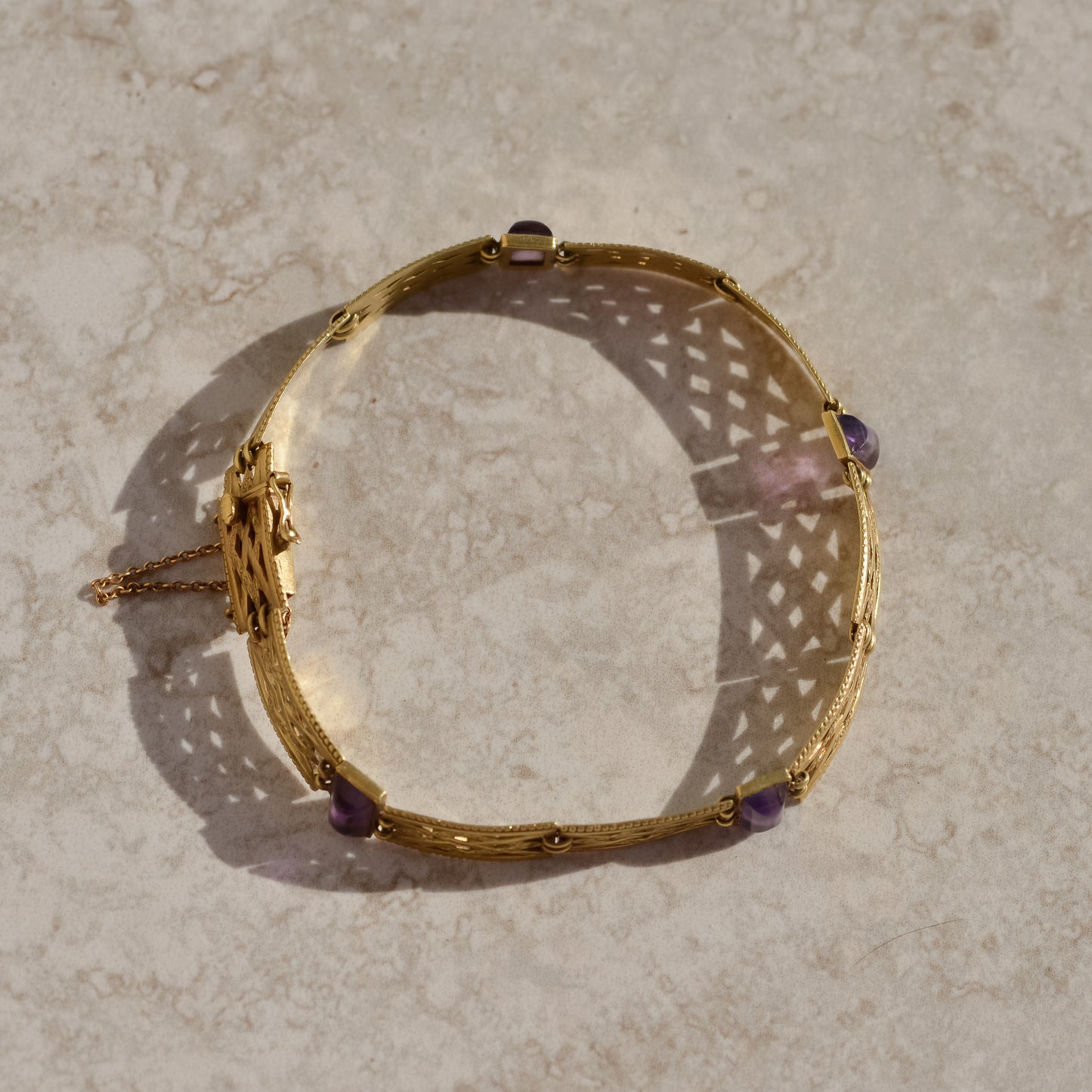 Antique Amethyst Sugarloaf Bracelet