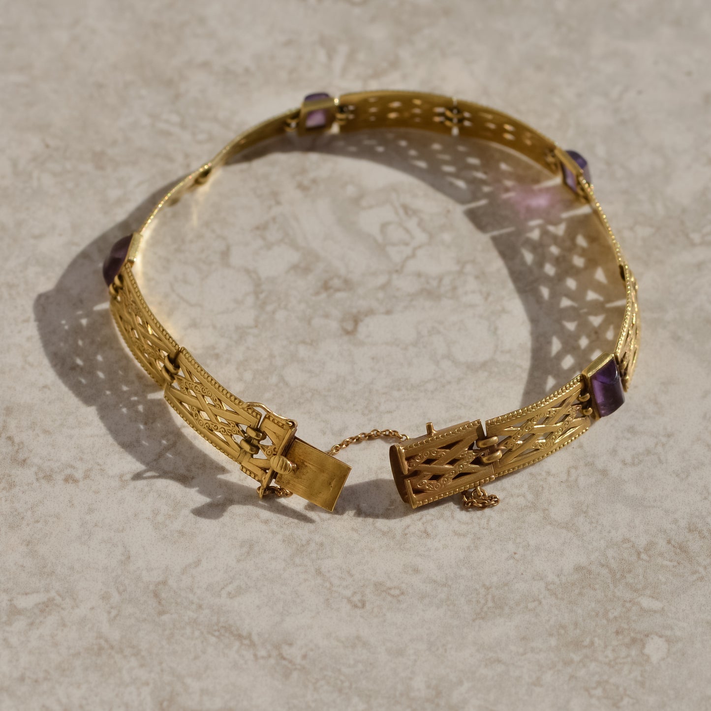 Antique Amethyst Sugarloaf Bracelet