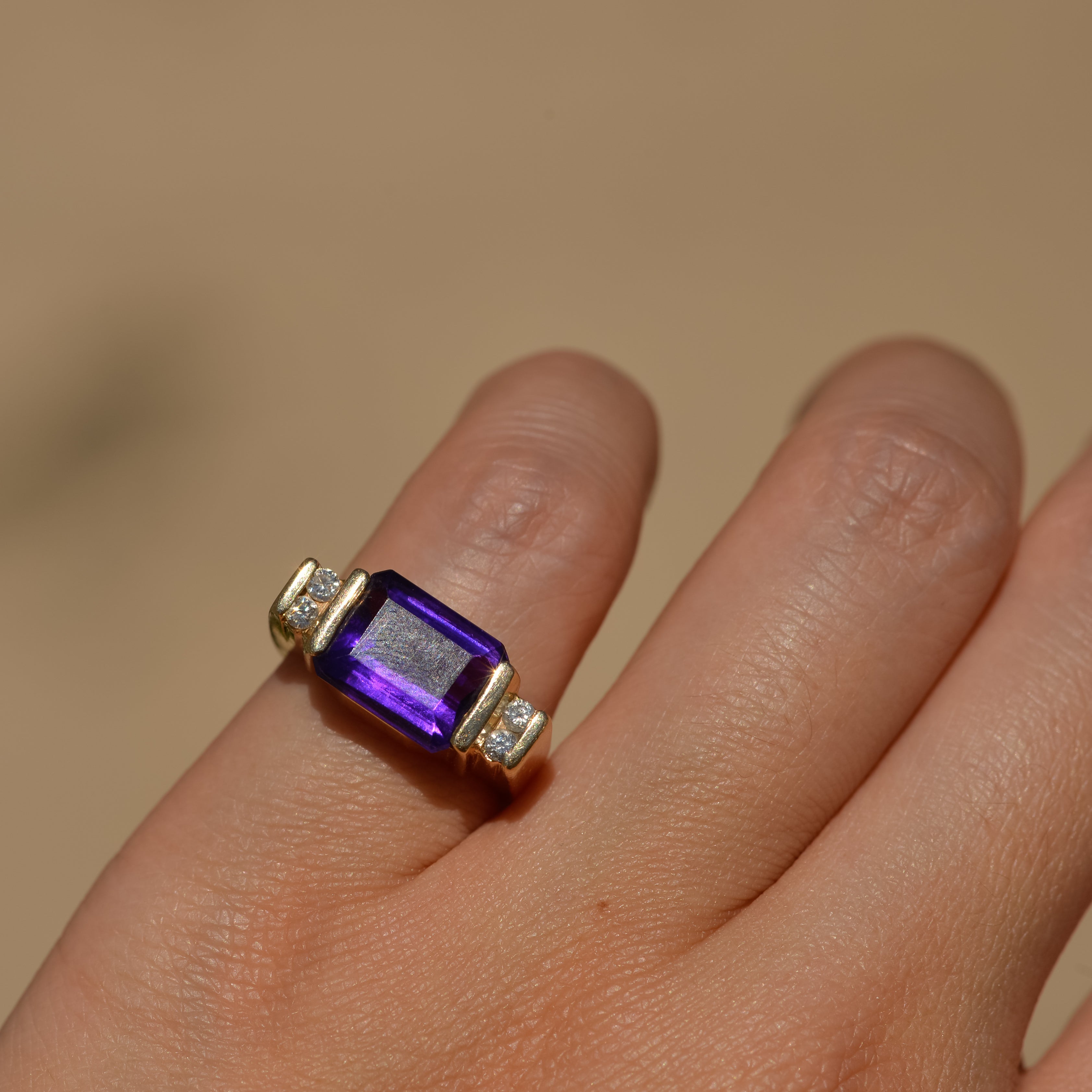 Vintage Amethyst and Diamond Ring