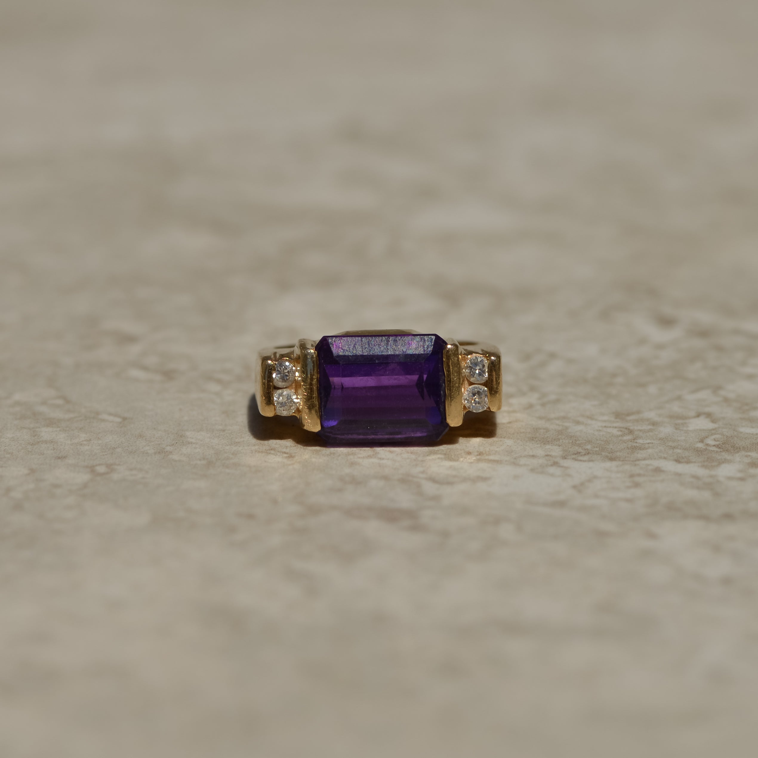 Vintage Amethyst and Diamond Ring