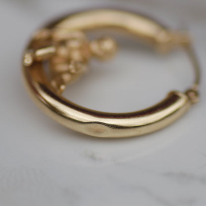 Vintage Angel Hoop Earrings 14k