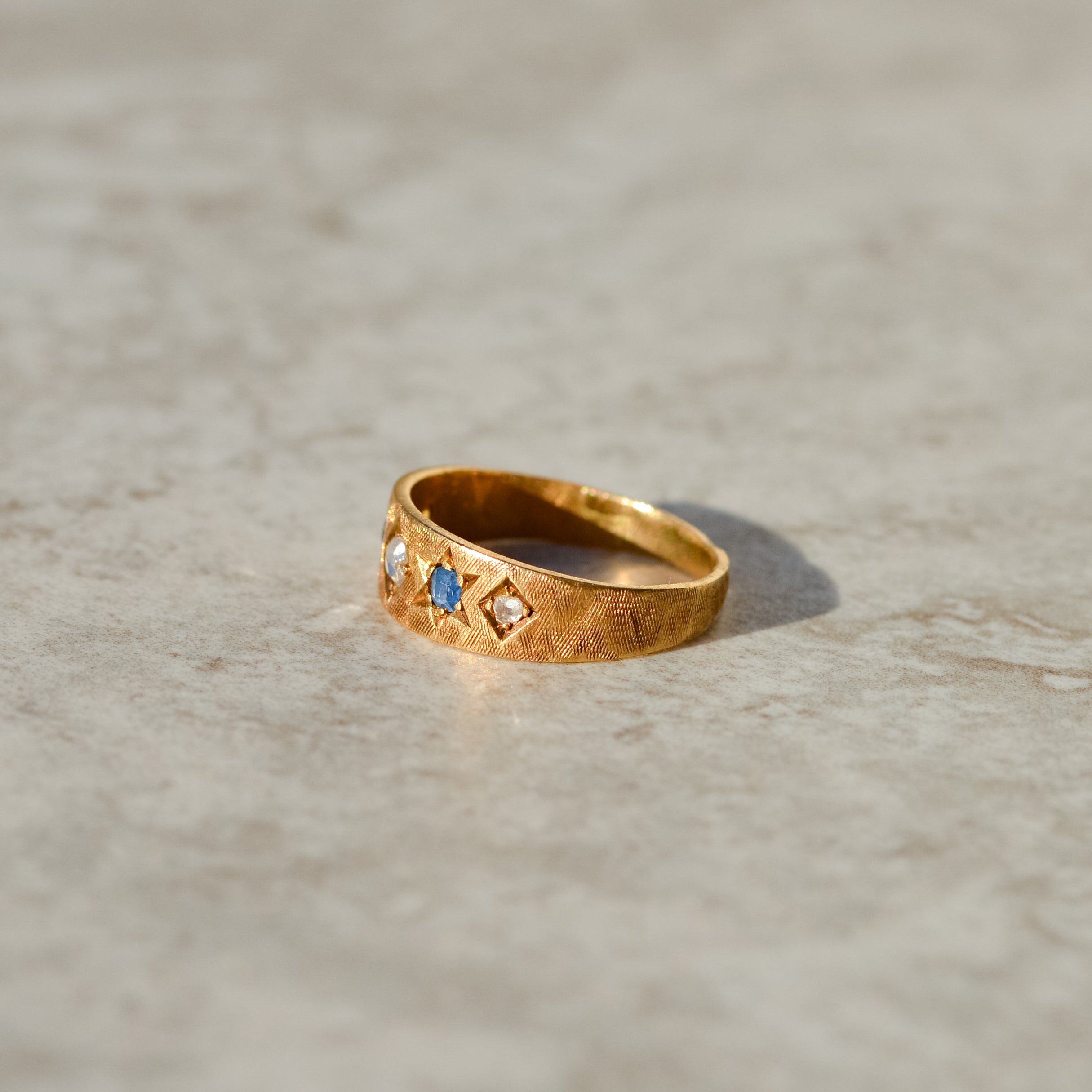 Antique Rosecut Diamond & Sapphire Band