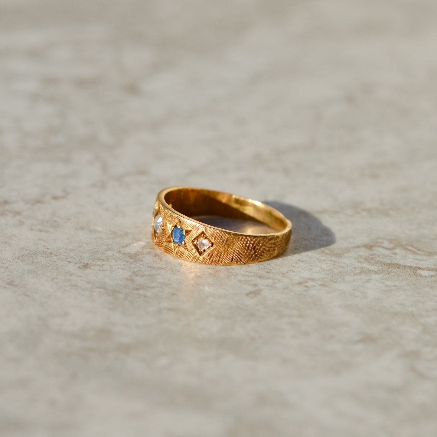 Antique Rosecut Diamond & Sapphire Band