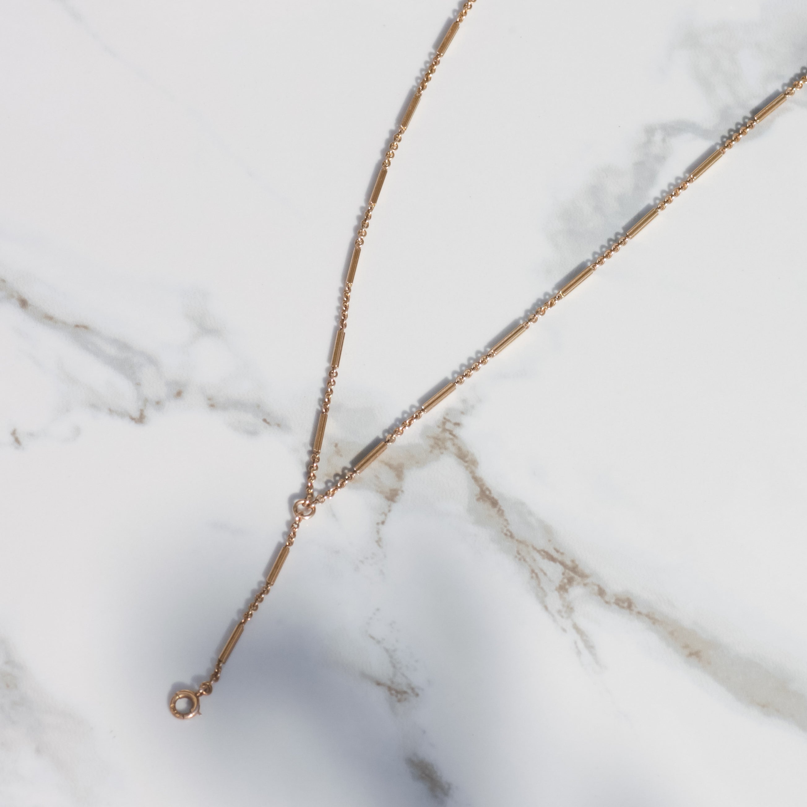 Antique Bar Chain Lariat 20"