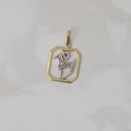 Vintage Aries Charm 14k